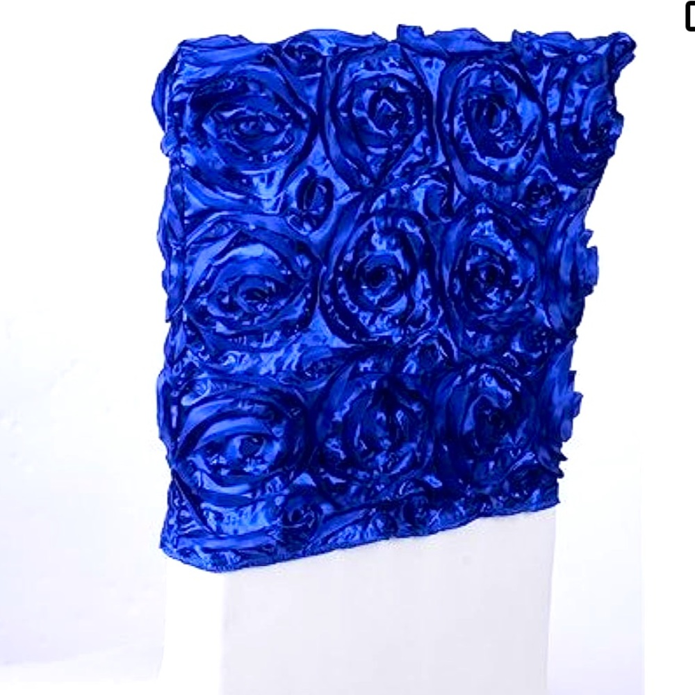 Set of 50 Satin Rosette Royal Blue chair toppers